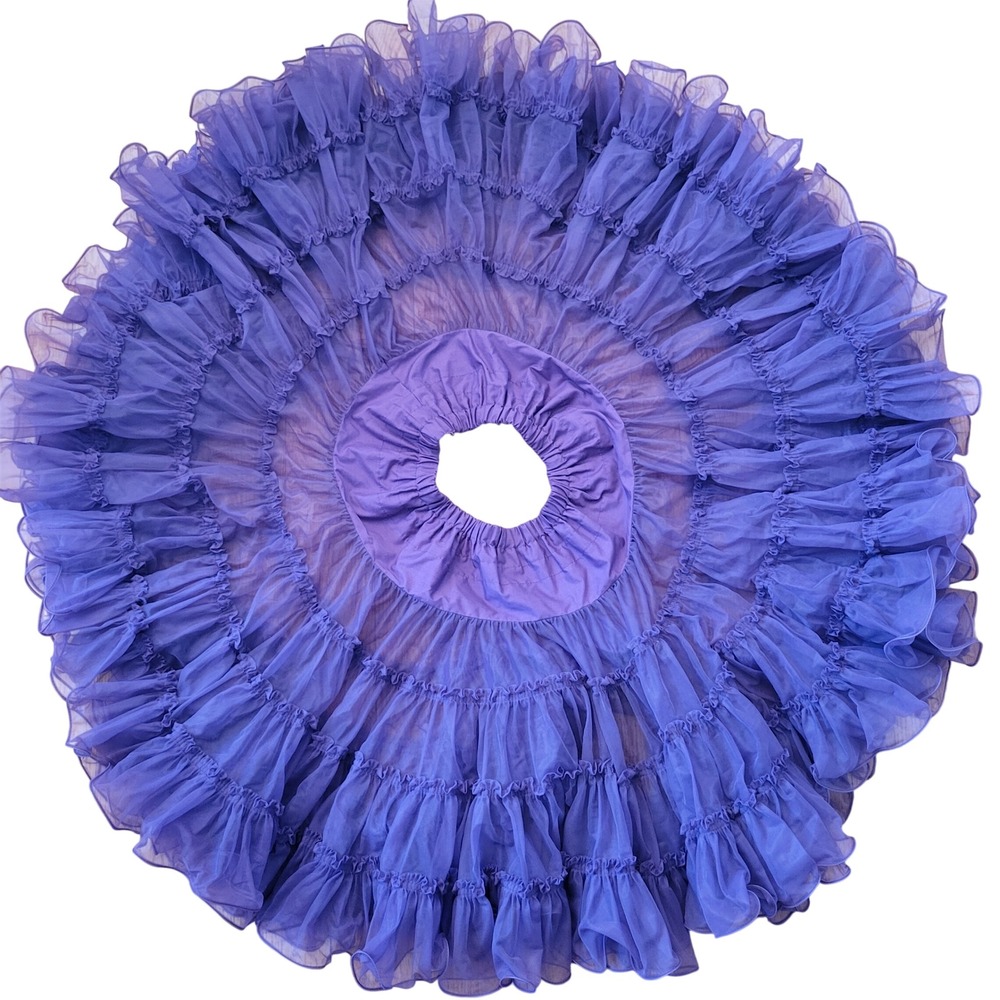 Malco Modes Vintage Crinoline Petticoat Purple Tiers Rockabilly Skirt Western